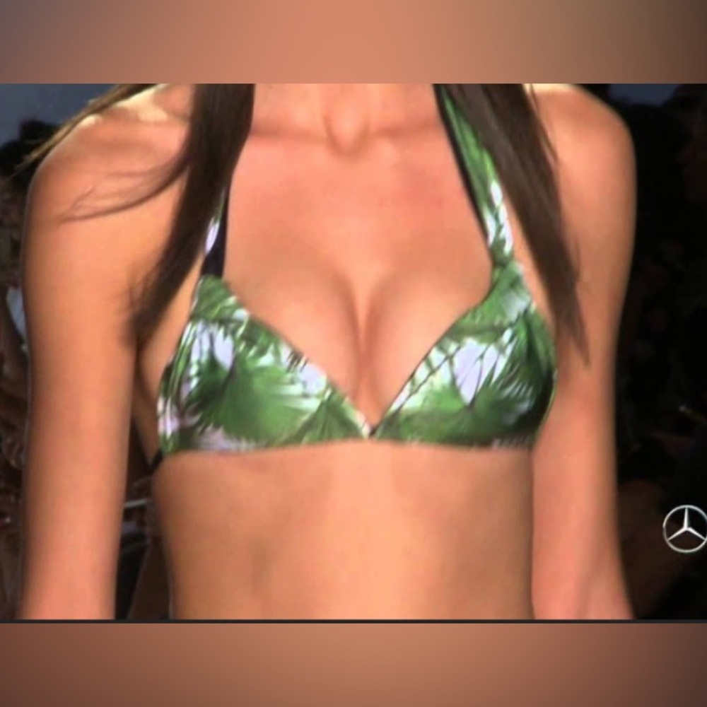 Wildfox Green and Black Bikini Top